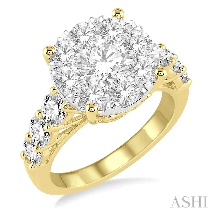 celebrity style engagement rings for women -ROUND SHAPE LOVEBRIGHT ESSENTIAL DIAMOND ENGAGEMENT RING