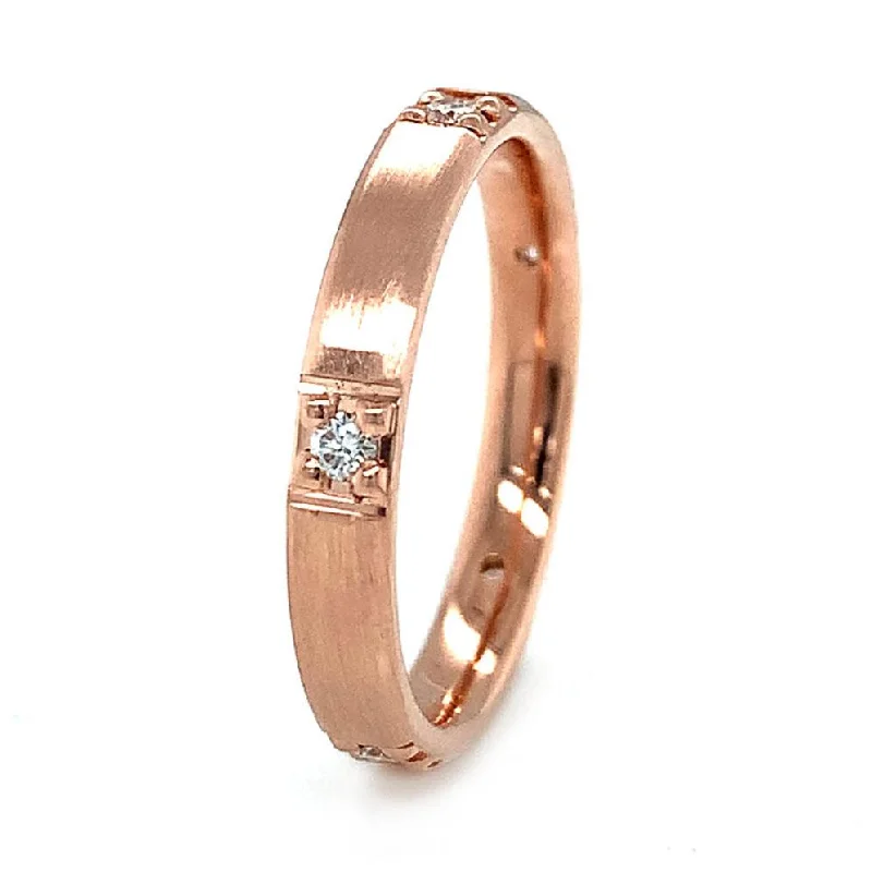 radiant cut diamond engagement rings for women -Rose Gold & Diamond Wedding Band - "Dawning Stars"