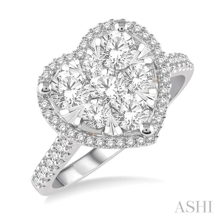 halo engagement rings for women -HEART SHAPE HALO LOVEBRIGHT ESSENTIAL DIAMOND ENGAGEMENT RING