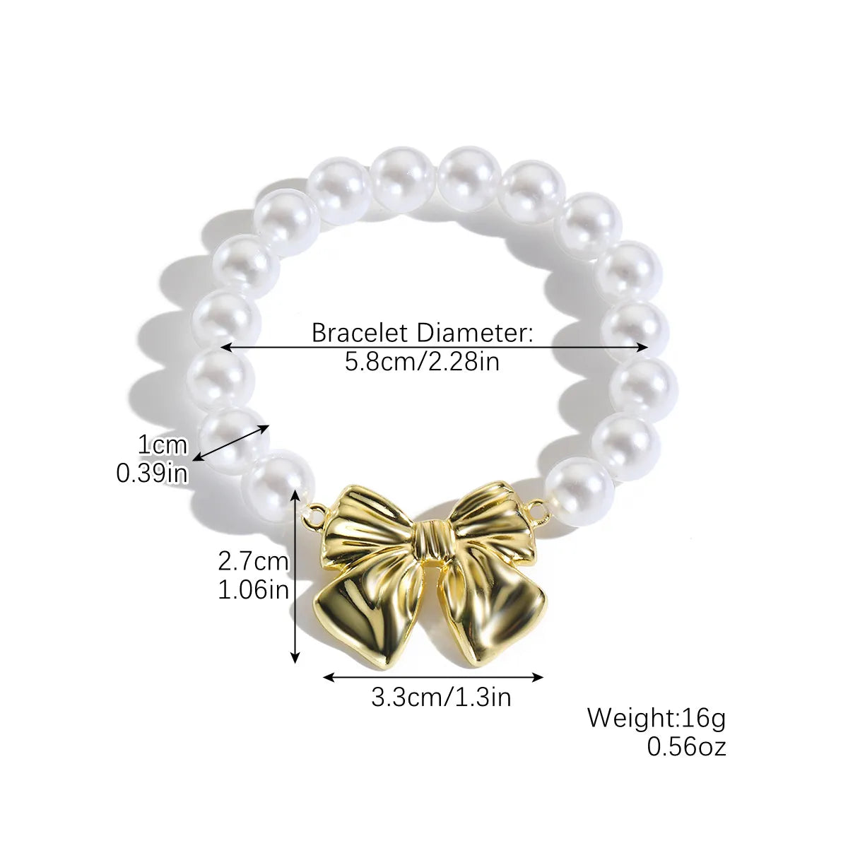 S2403-15 Single Bow Pearl Bracelet