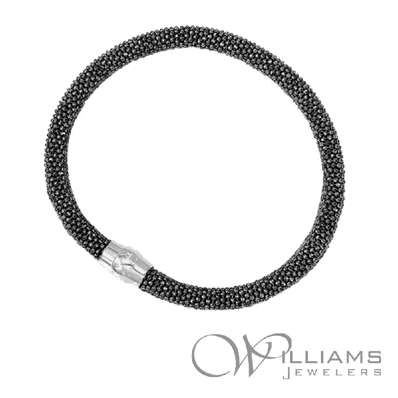 adjustable bangle bracelets for women -Williams Signature Sterling Silver & Rhodium Bracelet