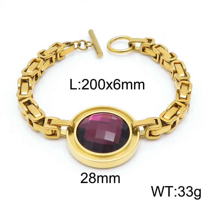 Gold Purple Bracelet Kb139194-Z