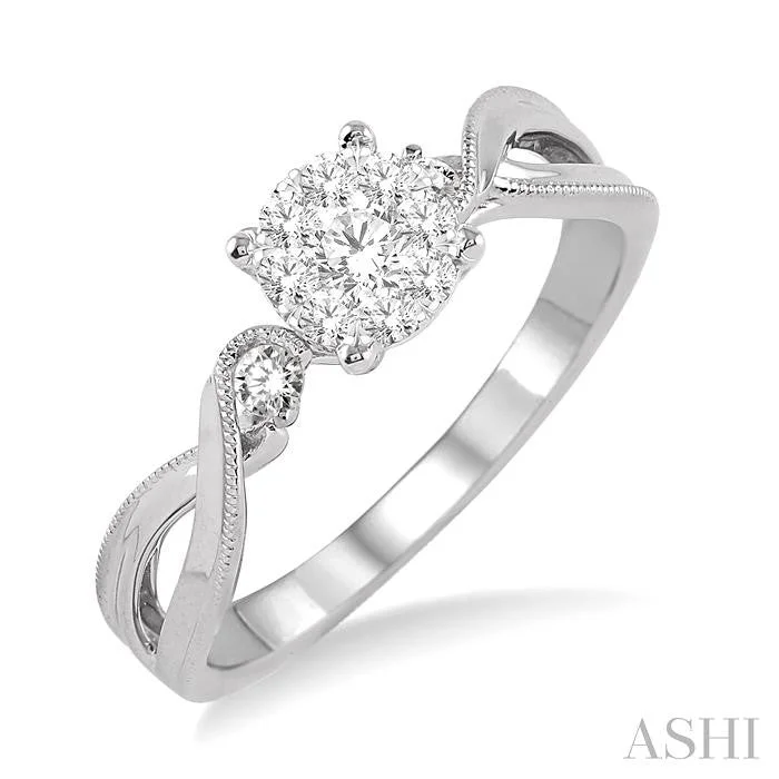 custom-designed engagement rings for women -ROUND SHAPE LOVEBRIGHT DIAMOND ENGAGEMENT RING