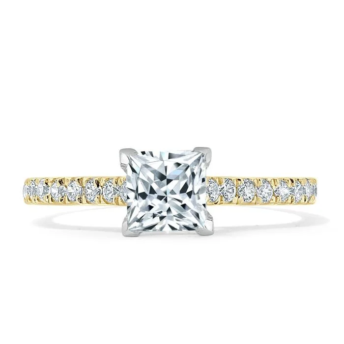 conflict-free diamond engagement rings for women -Princess Cut Moissanite Engagement Ring, Classic Style