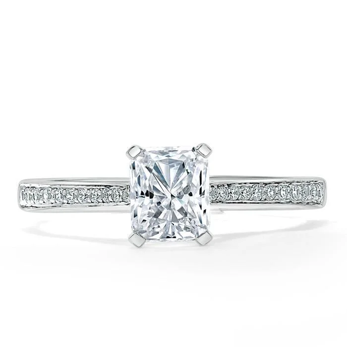 eco-friendly engagement rings for women -Radiant Cut Moissanite Engagement Ring, Classic Style