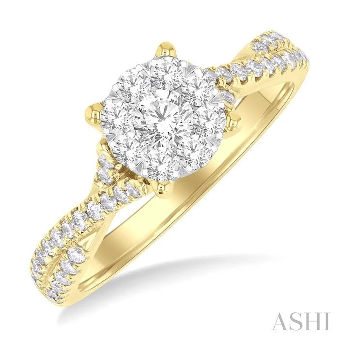 sustainable engagement rings for women -ROUND SHAPE LOVEBRIGHT DIAMOND ENGAGEMENT RING