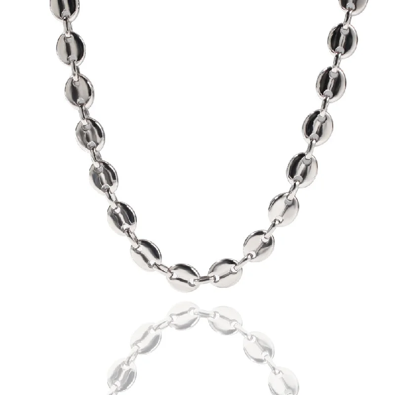 Xl028 Coffee Bean Steel Color-Necklace