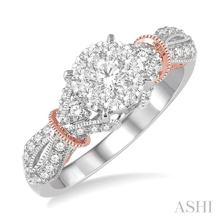 antique engagement rings for women -ROUND SHAPE LOVEBRIGHT DIAMOND ENGAGEMENT RING