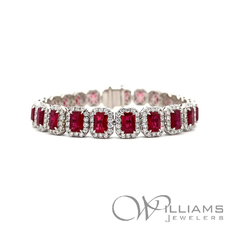 leather and metal bracelets for women -Williams Signature 18 Karat Ruby Bracelet