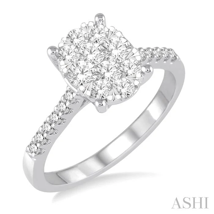 custom-designed engagement rings for women -OVAL SHAPE LOVEBRIGHT DIAMOND ENGAGEMENT RING