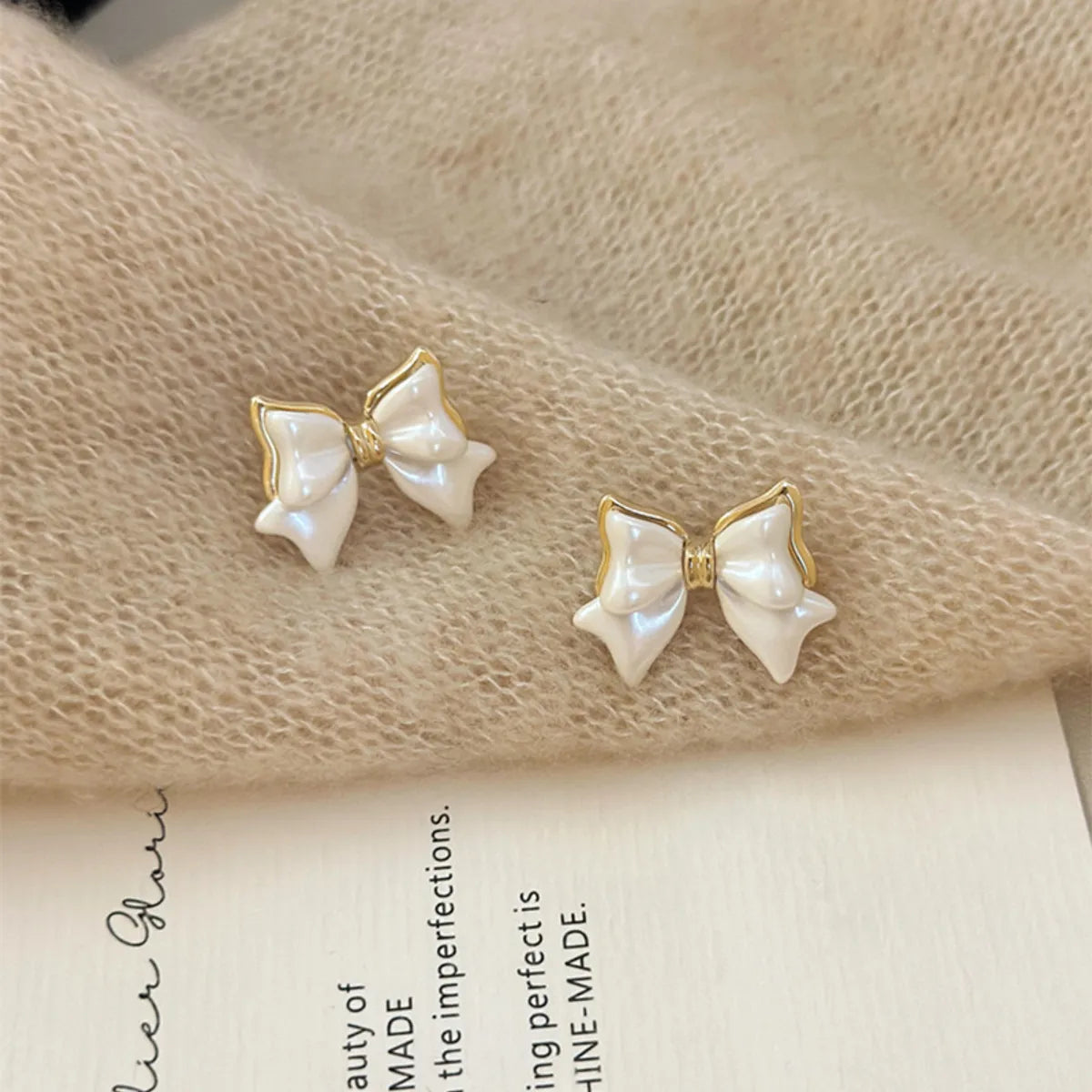 thick band engagement rings for women -1 Pair Elegant Wedding Sweet Bow Knot Plating Bowknot Alloy