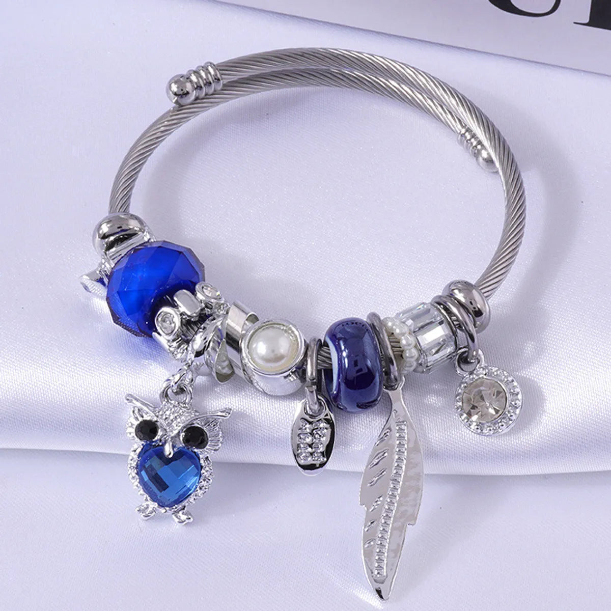 luxury bracelets for women -Cute Animal Heart Shape Stainless Steel Plating Inlay Rhinestones Cuff Bracelets