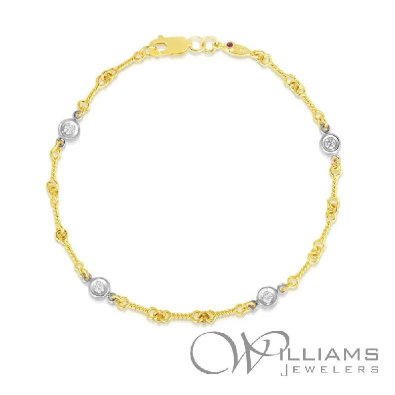 friendship bracelets for women -Roberto Coin Diamonds by the Inch 18 Karat Diamond Bracelet