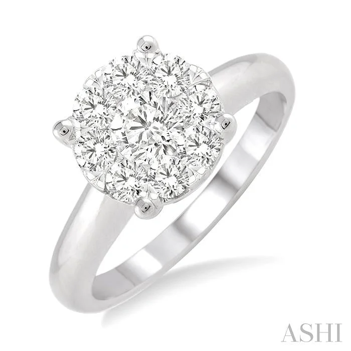 white gold engagement rings for women -ROUND SHAPE LOVEBRIGHT ESSENTIAL DIAMOND RING