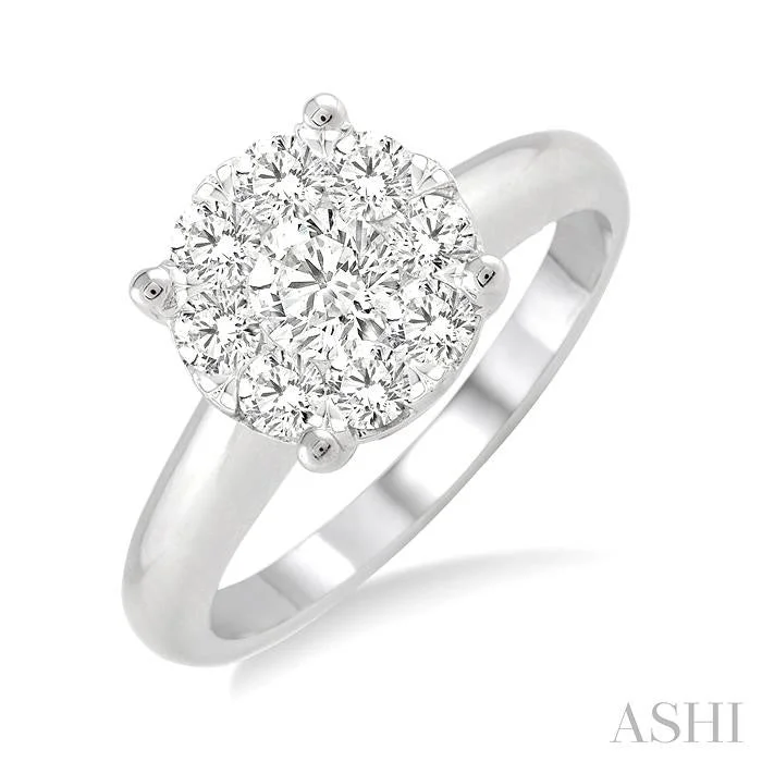 custom engagement rings for women -ROUND SHAPE LOVEBRIGHT ESSENTIAL DIAMOND RING