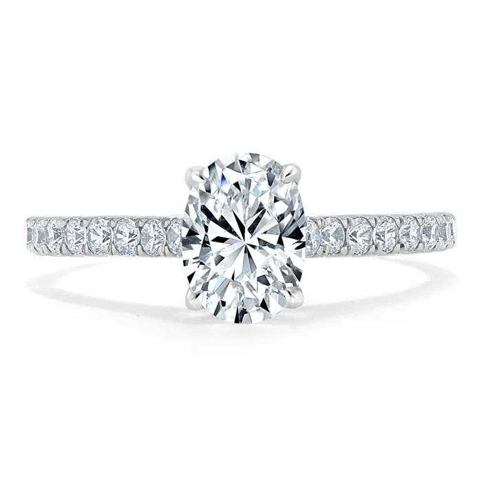 yellow gold engagement rings for women -Oval Cut Moissanite Engagement Ring, Classic Style