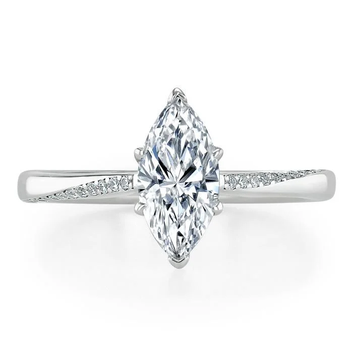 nature-inspired engagement rings for women -Marquise Cut Moissanite Engagement Ring, Classic Style