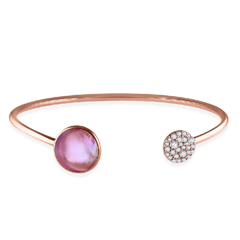 lucky charm bracelets for women -Kabana Inlay Open Bangle Bracelet