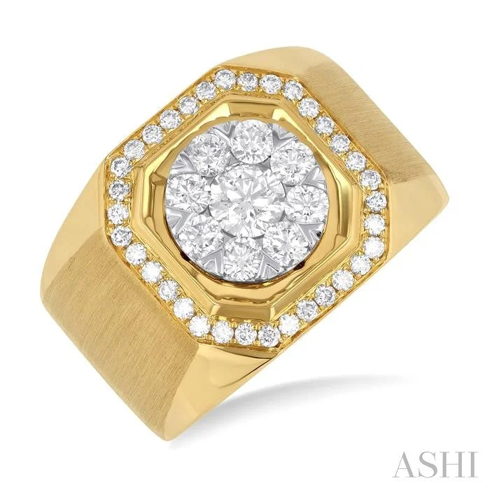 vintage-inspired engagement rings for women -MENS LOVEBRIGHT DIAMOND RING