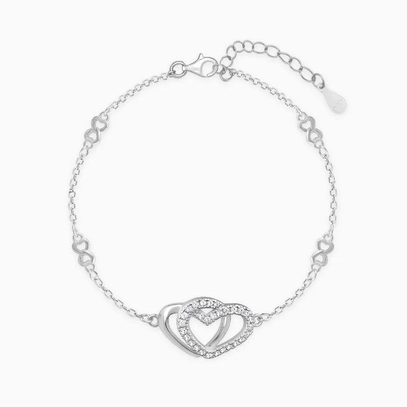 silver bangles for women -Silver Locked in Love Infinity Bracelet