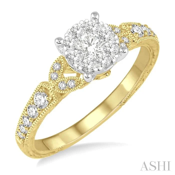 elegant engagement rings for women -ROUND SHAPE LOVEBRIGHT DIAMOND ENGAGEMENT RING