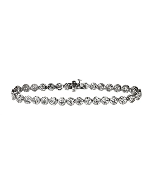 statement bracelets for women -10ctw Bezel Set Lab Diamond Tennis Bracelet