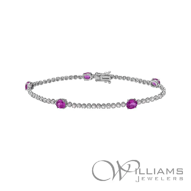 flower bracelets for women -Williams Signature 14 Karat Pink Sapphire Bracelet