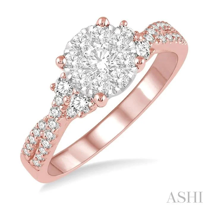 luxury engagement rings for women -ROUND SHAPE LOVEBRIGHT DIAMOND ENGAGEMENT RING