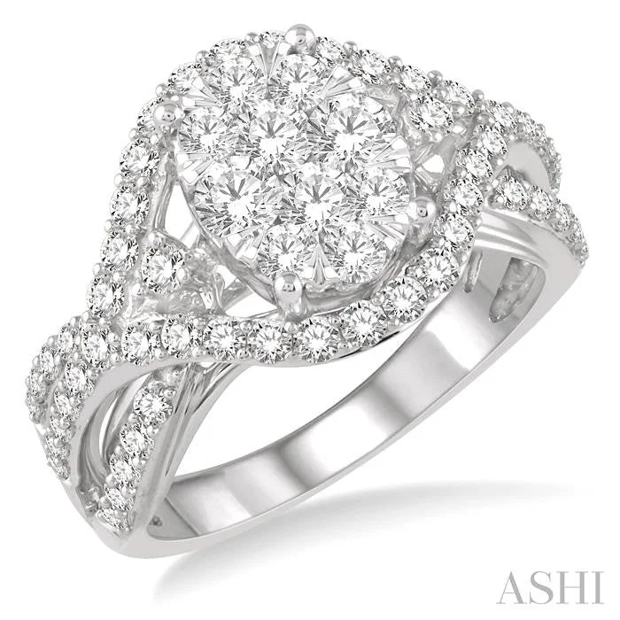 unique engagement rings for women -OVAL SHAPE LOVEBRIGHT DIAMOND ENGAGEMENT RING