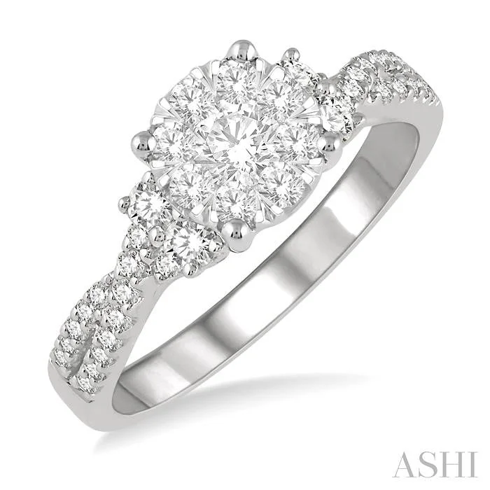 round engagement rings for women -ROUND SHAPE LOVEBRIGHT DIAMOND ENGAGEMENT RING