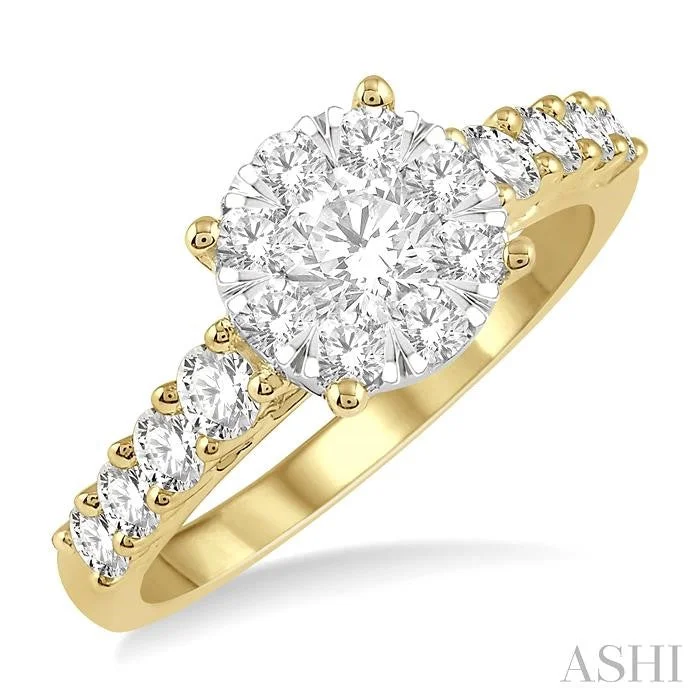 twisted band engagement rings for women -ROUND SHAPE LOVEBRIGHT ESSENTIAL DIAMOND ENGAGEMENT RING