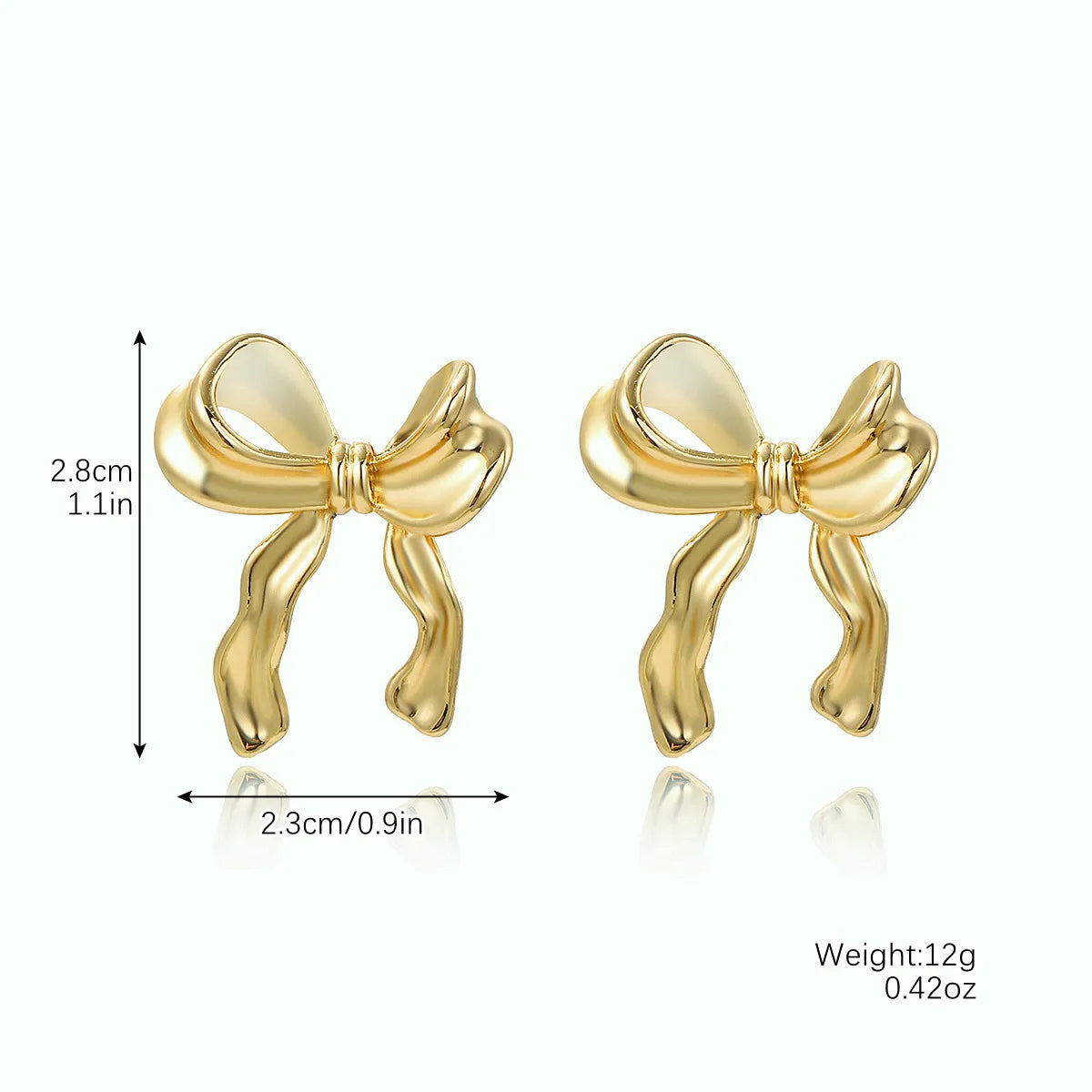 E2401-6 Narrow Bow Stud Earrings