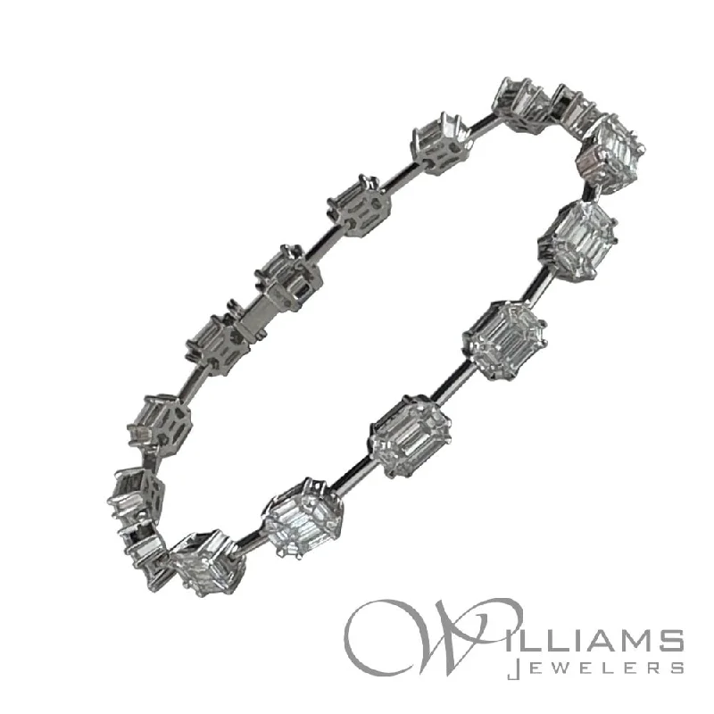 braided bracelets for women -Estate 18 Karat Diamond Bracelet