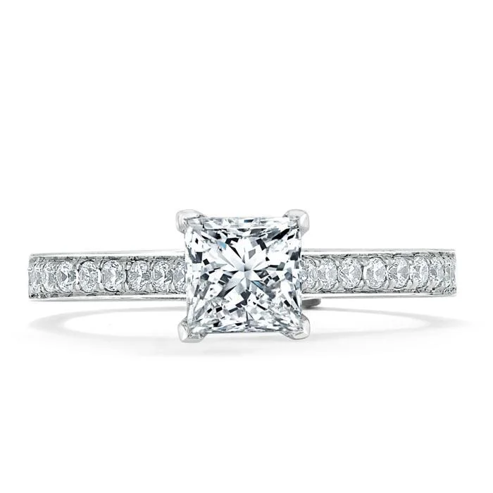 nature-inspired engagement rings for women -Princess Cut Moissanite Engagement Ring, Classic Style