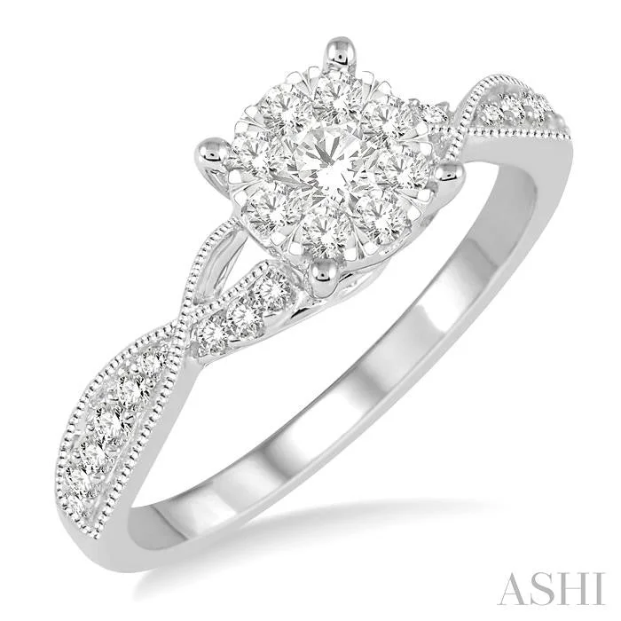 celebrity style engagement rings for women -ROUND SHAPE LOVEBRIGHT DIAMOND ENGAGEMENT RING