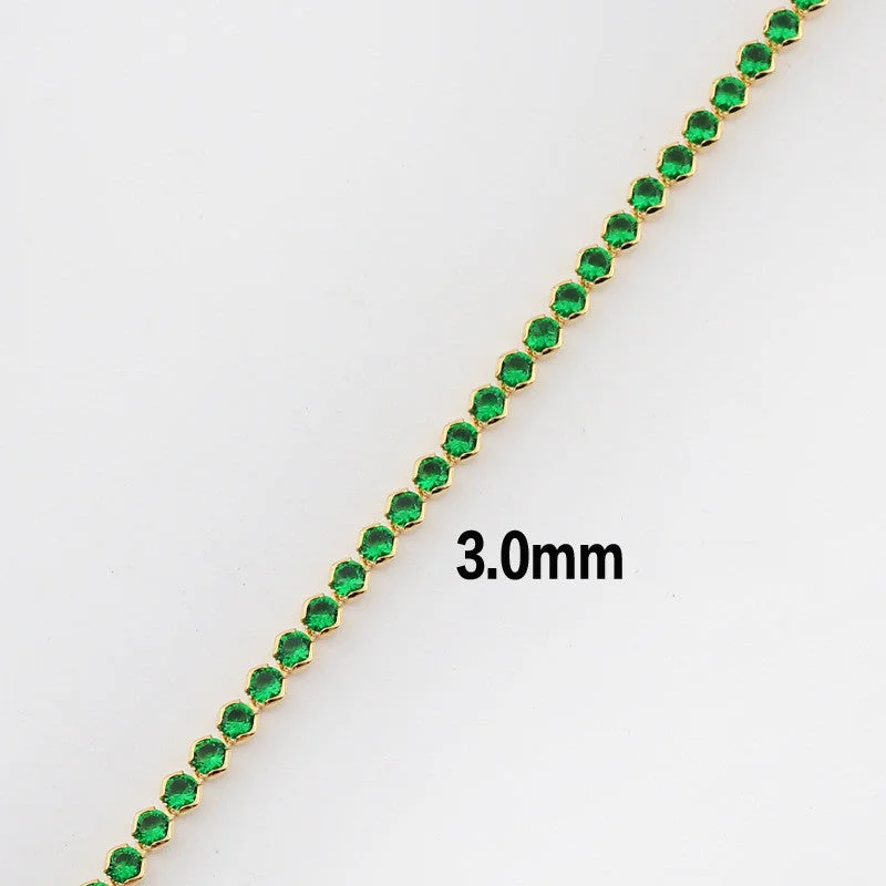 Round Green 3.0mm Necklace