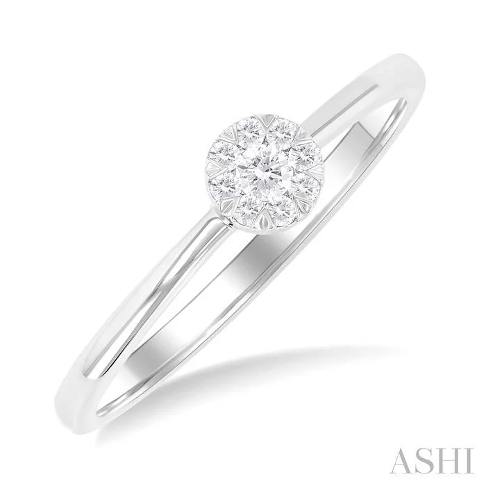 matching engagement and wedding rings for women -ROUND SHAPE LOVEBRIGHT PETITE DIAMOND RING