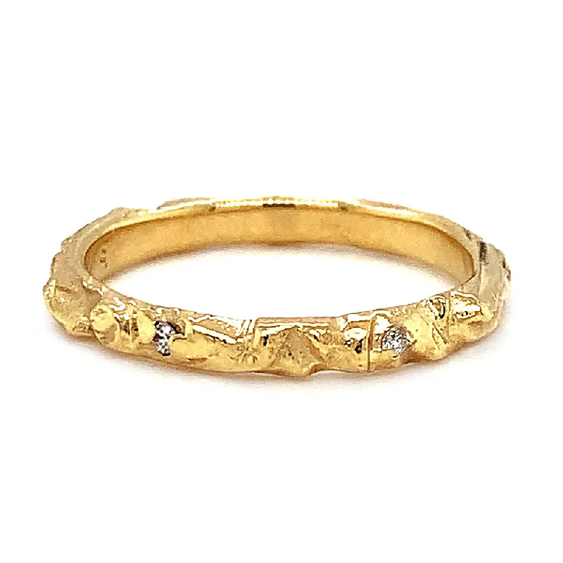 custom gemstone engagement rings for women -Diamond & Yellow Gold Ring - "Arches"