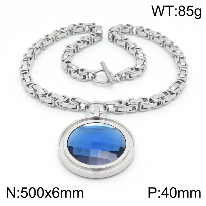 Steel Blue Necklace Kn201465-Z