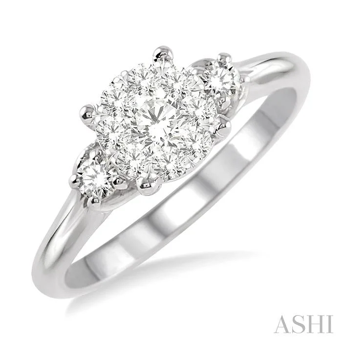 unique engagement rings for women -ROUND SHAPE LOVEBRIGHT DIAMOND ENGAGEMENT RING