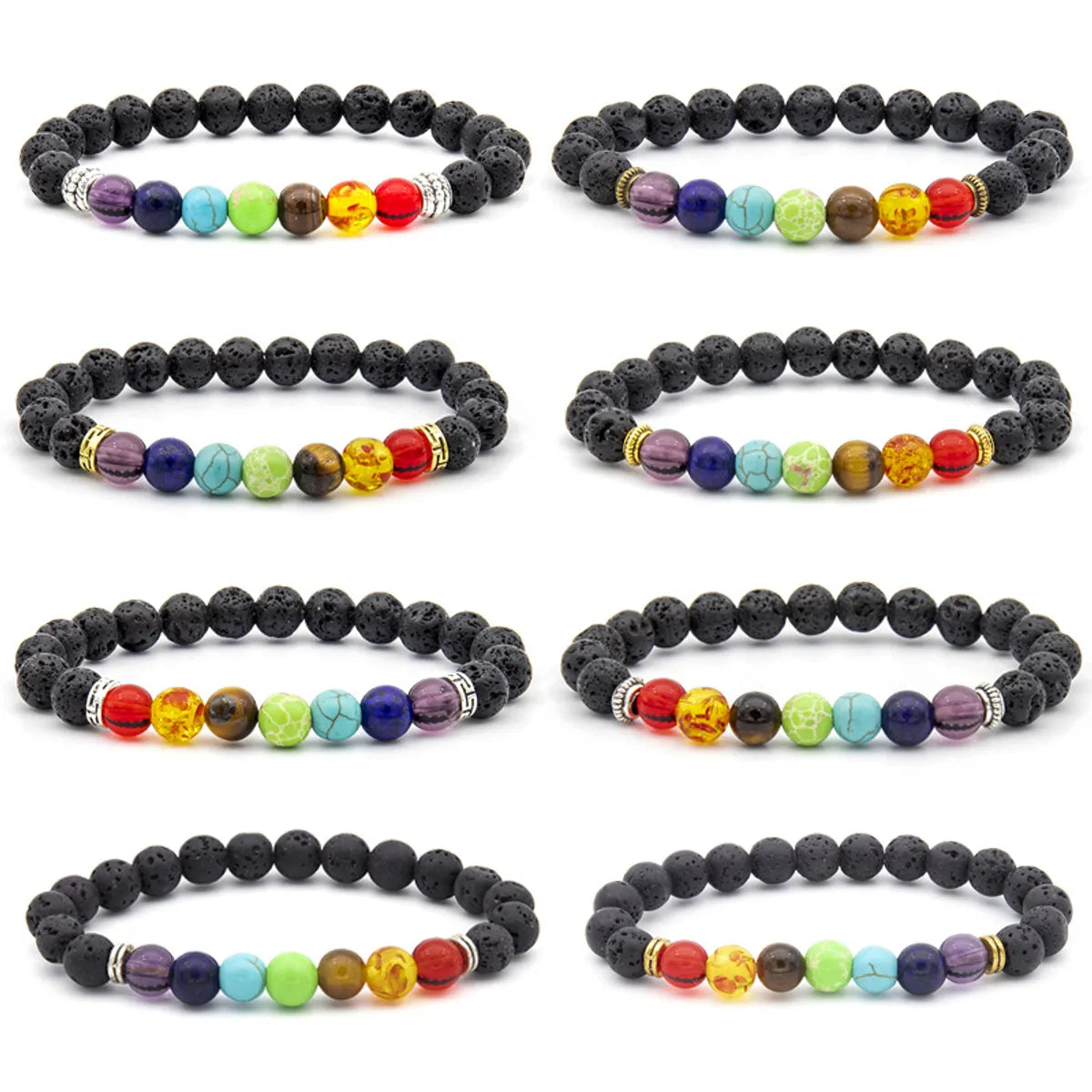 layered bracelets for women -Ethnic Style Geometric Natural Stone Beaded Bracelets