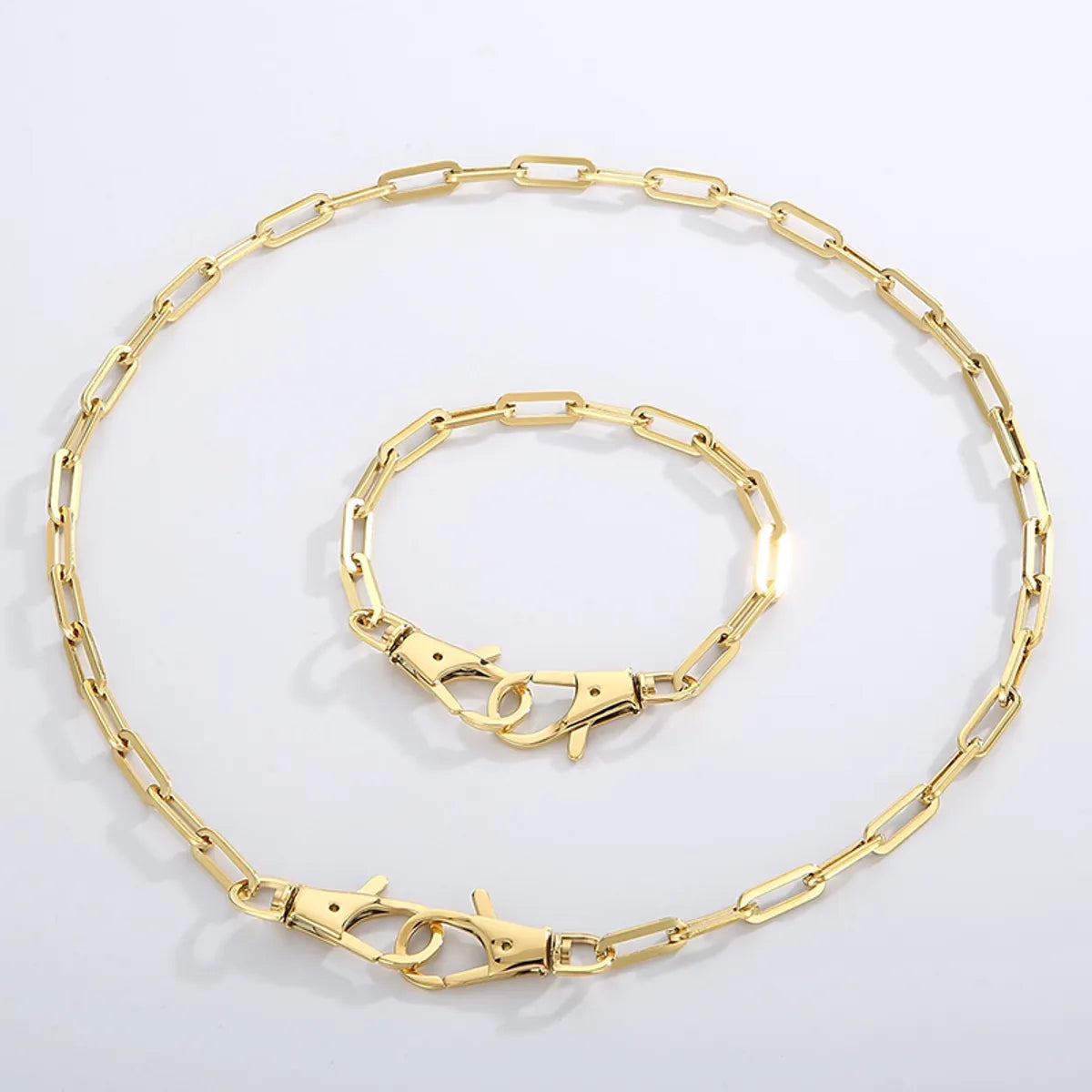 infinity symbol bangles for women -Wholesale Simple Style Geometric Titanium Steel 18k Gold Plated Bracelets Necklace