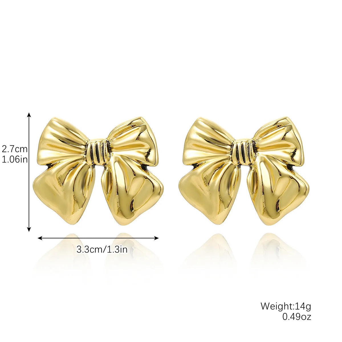 E2401-5 Width Bow Stud Earrings