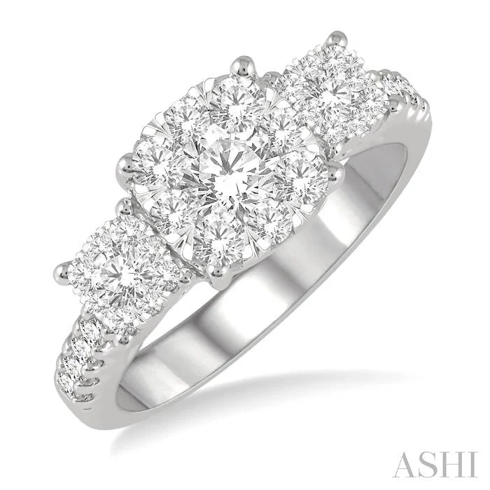 simple engagement rings for women -CUSHION SHAPE PAST PRESENT & FUTURE LOVEBRIGHT ESSENTIAL DIAMOND ENGAGEMENT RING