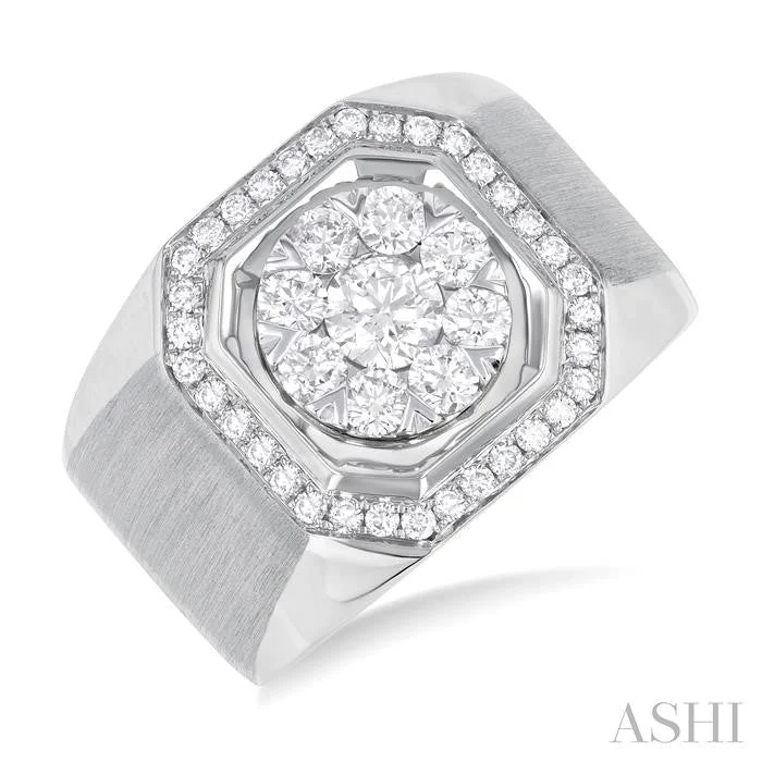 floral engagement rings for women -MENS LOVEBRIGHT DIAMOND RING