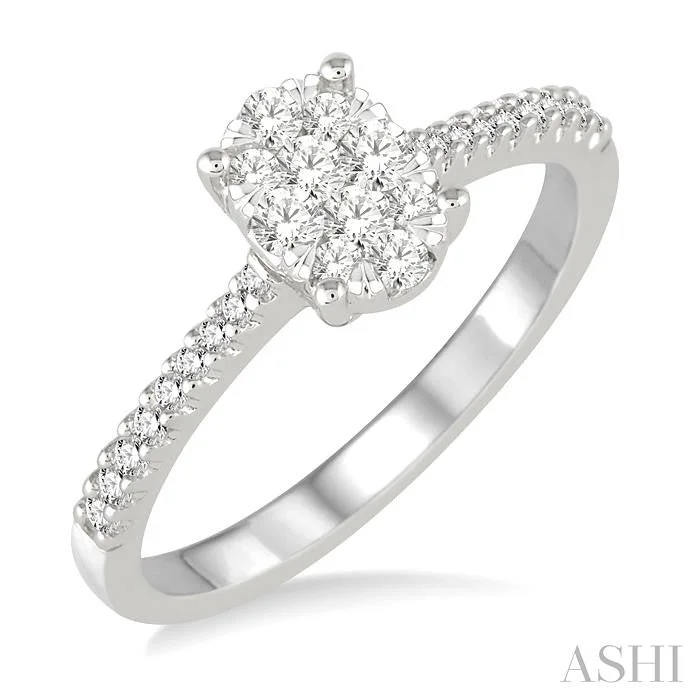 modern twist engagement rings for women -OVAL SHAPE LOVEBRIGHT DIAMOND ENGAGEMENT RING