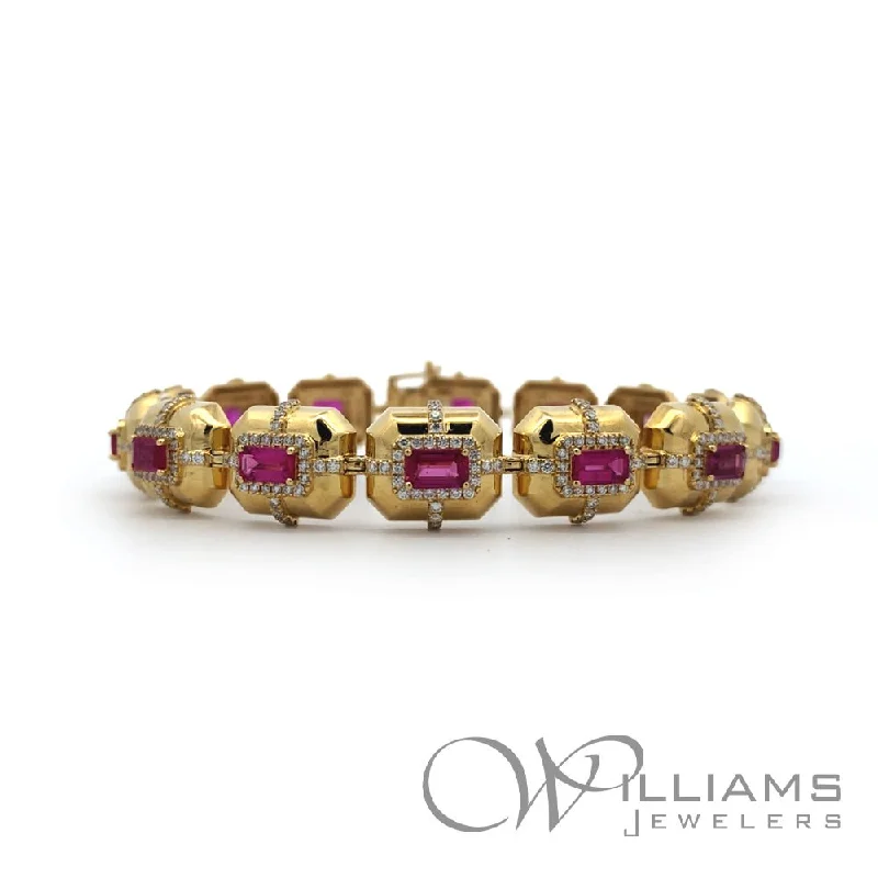 romantic bracelets for women -Goshwara G-One 18 Karat Ruby Bracelet