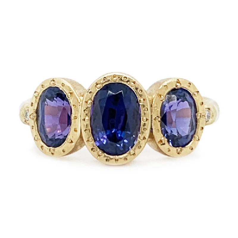 large stone engagement rings for women -Yogo Sapphire & Diamond Ring - "Queen of the Gulch"