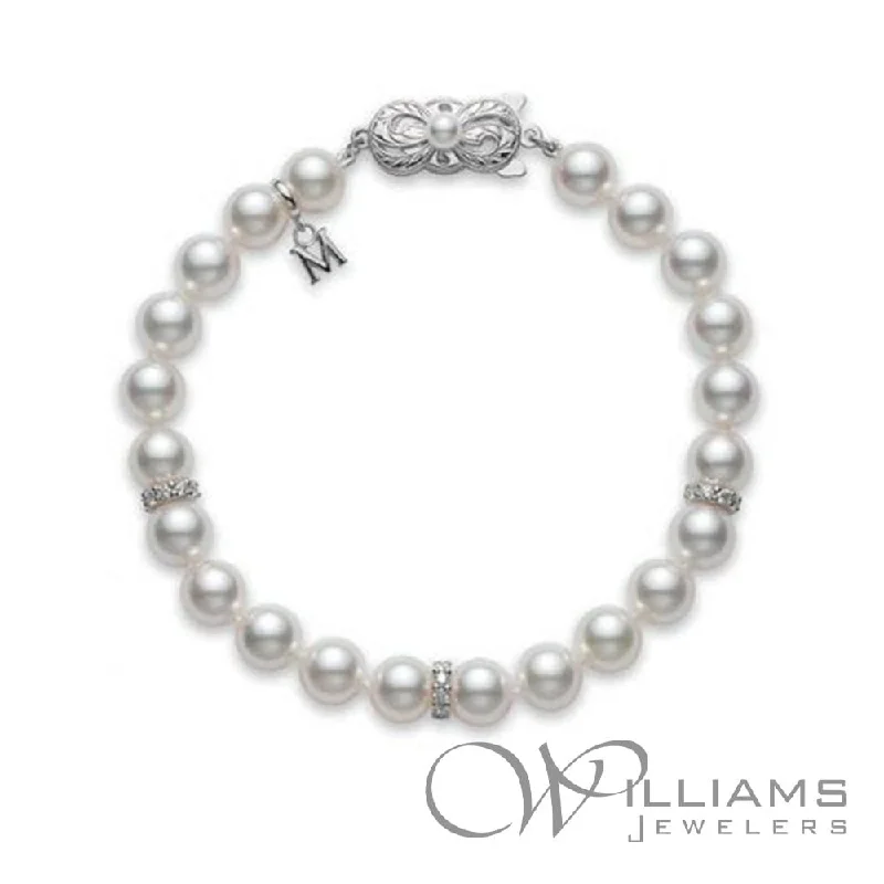 cuff bracelets for women -Mikimoto 18 Karat Pearl Bracelet