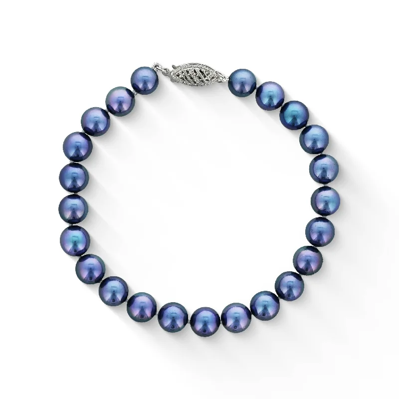 zodiac bracelets for women -Blue Akoya Pearl Bracelet